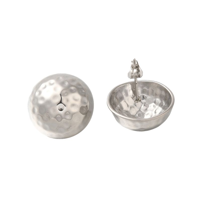 Hammered Dome Stainless Steel Statement Studs