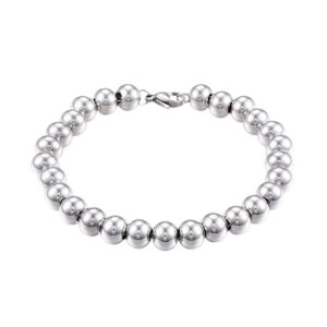 Polished Stainless Steel Classic Ball Bead Bracelet