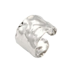 Molten Texture Stainless Steel Adjustable Ring