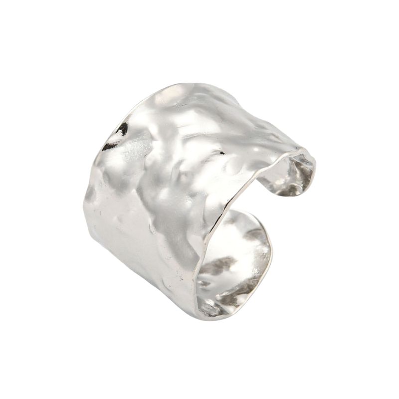 Molten Texture Stainless Steel Adjustable Ring