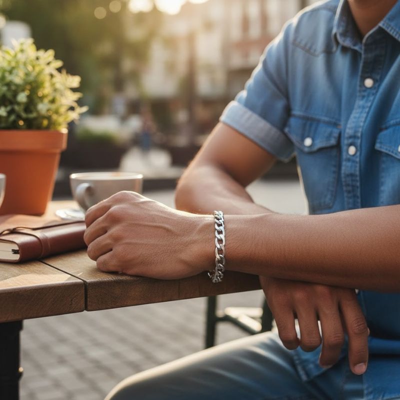 Classic Gents Stainless Steel Curb Chain Bracelet - Image 2