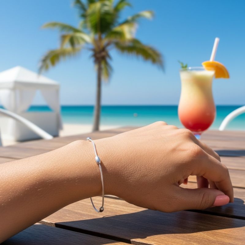 The Serene Oval Bead Snake Bracelet - Image 2
