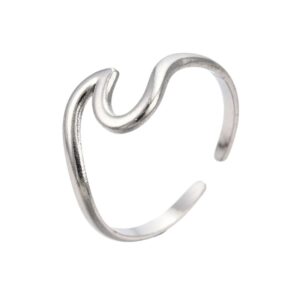 The Serene Stainless Steel Wave Ring