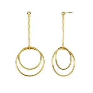 Dangle earring with double ring pendants