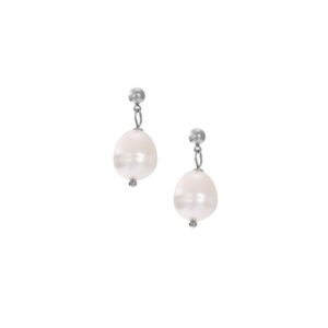 Stud with freshwater pearl drop earring
