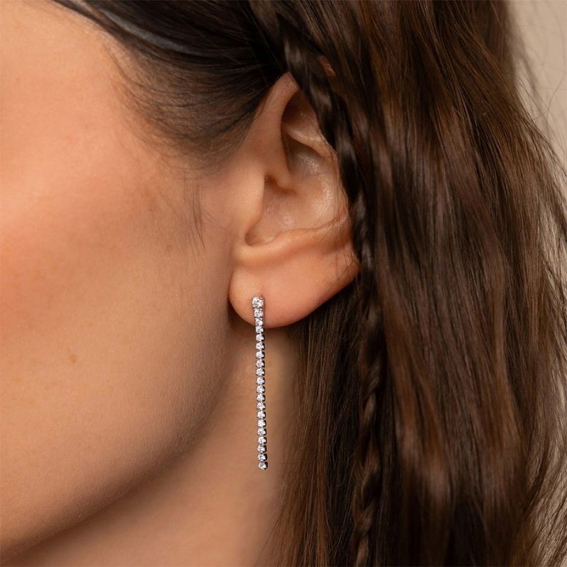 Classic zirconia tennis earring - Image 2
