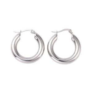 Classic Chunky Stainless Steel Hoop Earrings