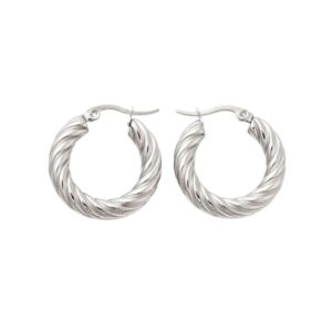 Classic Twisted-Finish Hoop Earrings