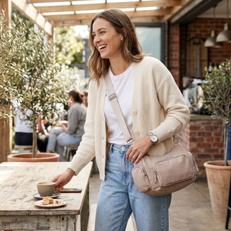 Multi-Pocket Nylon Crossbody Bag | Lightweight Travel Essential - Image 2