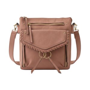 Dusty Rose Trailblazer Faux Suede Crossbody Bag