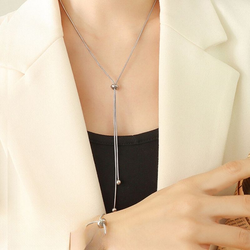 Round snake necklace with adjustable tassel - Image 2