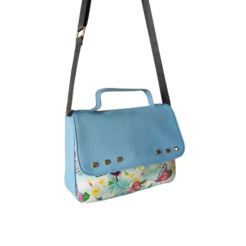 Foral butter vegan leather satchel bag