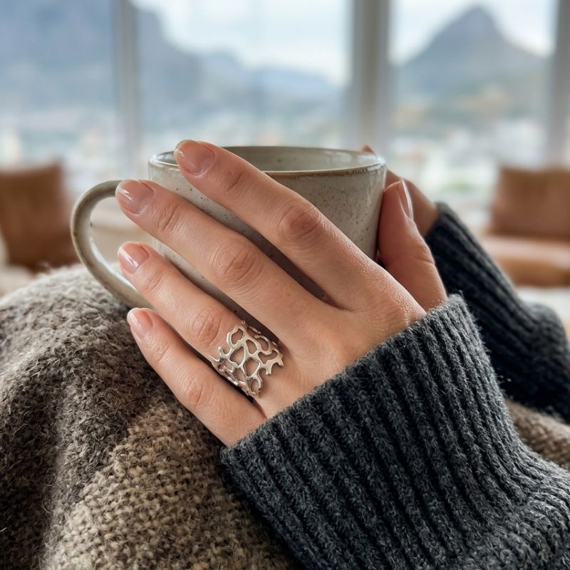 Sculptural Open-Work Statement Ring - Image 2