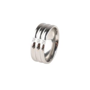 Triple bump ring with stone detail