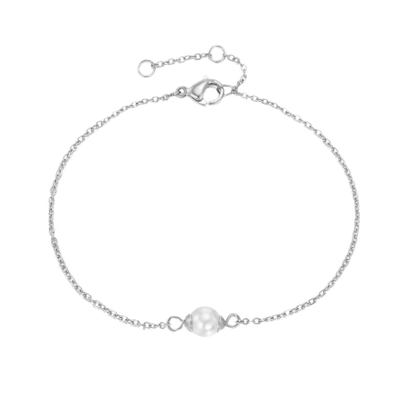 Shell pearl solitaire bracelet