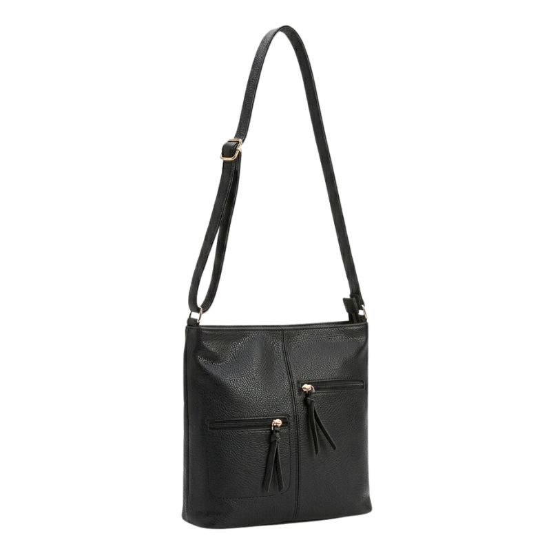 Soft Black Vegan Leather Shopper