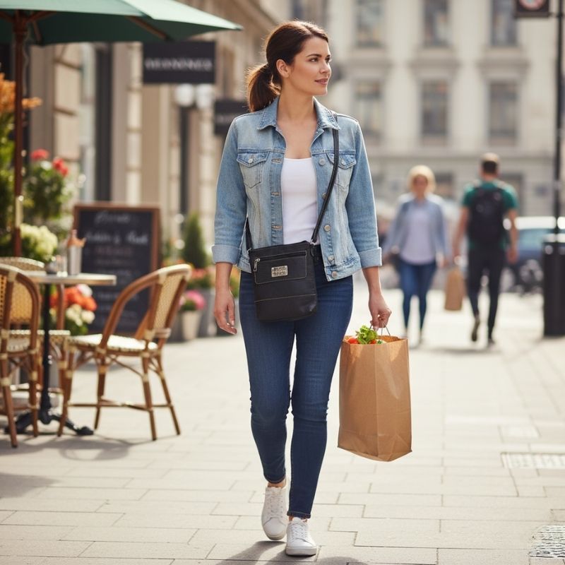 Casual black Vegan Leather Essentials Crossbody - Image 2