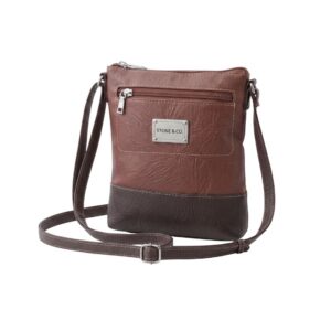 Casual Brown Vegan Leather Essentials Crossbody