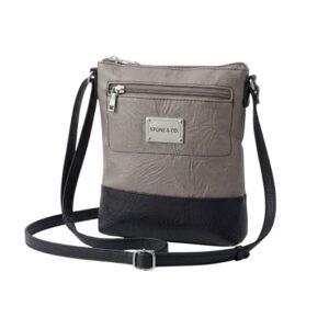 Casual Grey Vegan Leather Essentials Crossbody