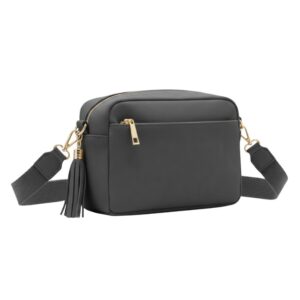 Faux suede black crossbody sling bag